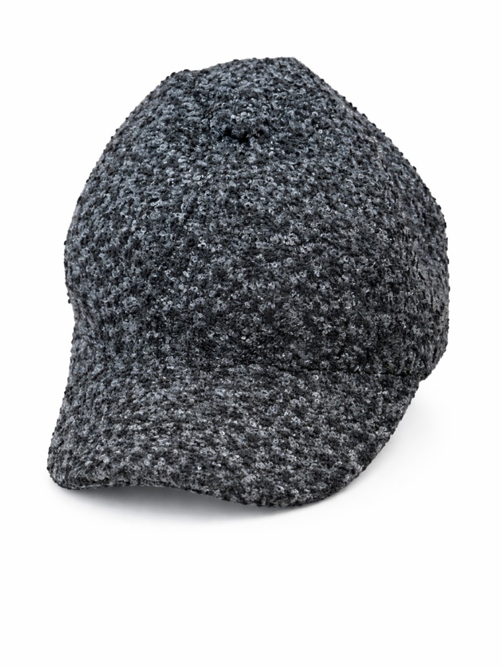 Black Gray Textured Newsboy Cap Sequin Shimmer Hat One Size EUC